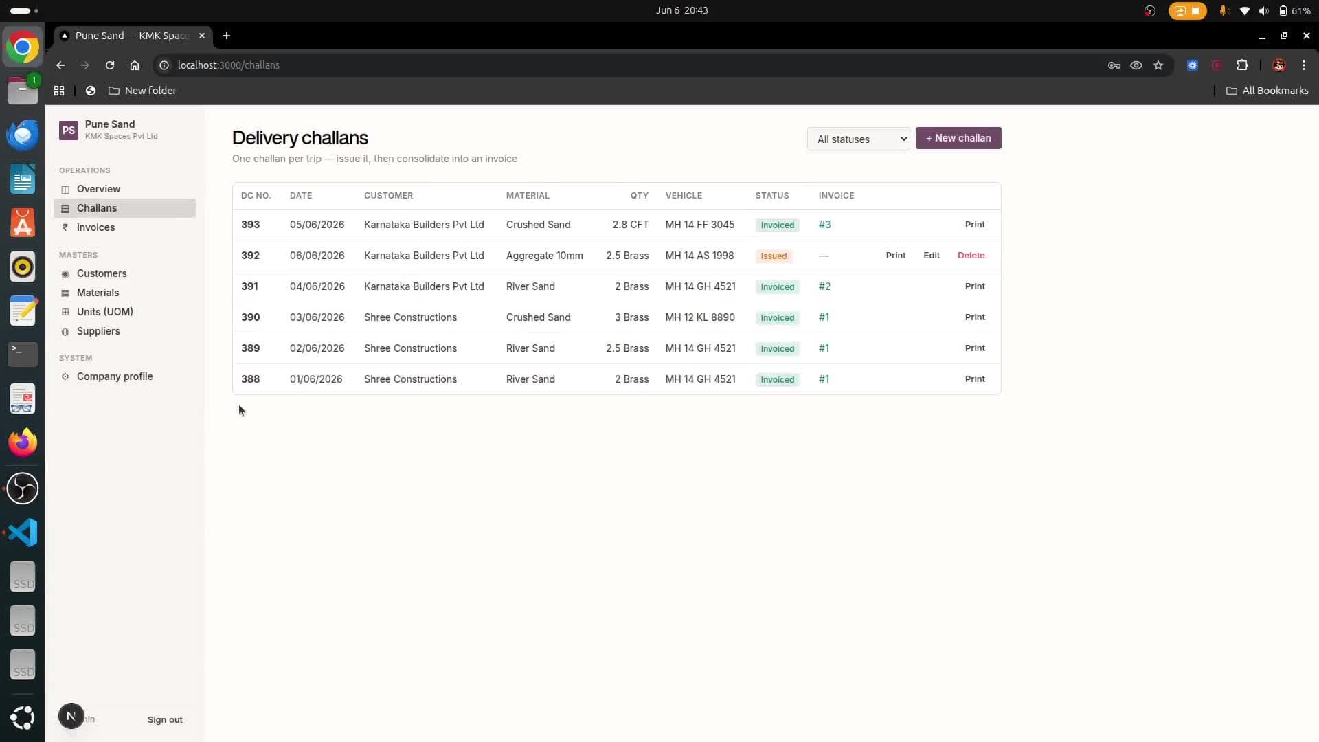 Invoicing system