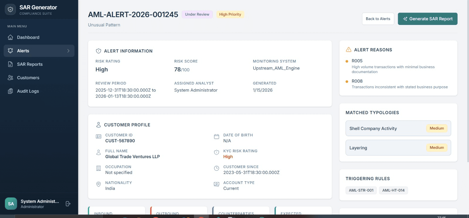 SAR Narrative Generator with Audit Trail preview 2